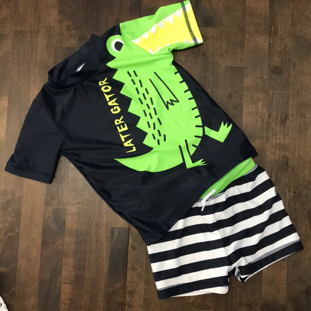 Koala Kids alligator rash guard/swim trunks